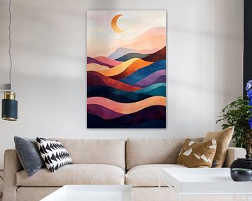 Berglandschap zonsondergang van Poster Art Shop