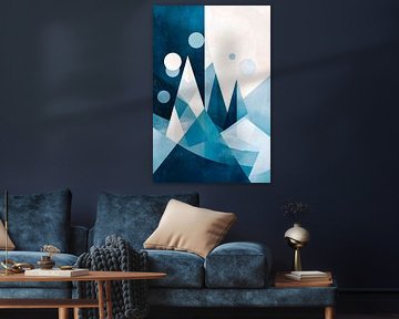 Mountain landscape blue by Poster Art Shop