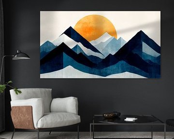 Mountain landscape evening sun by Poster Art Shop