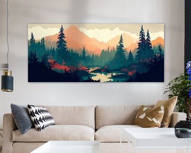 Voorbeeld van het werk in een kamer
