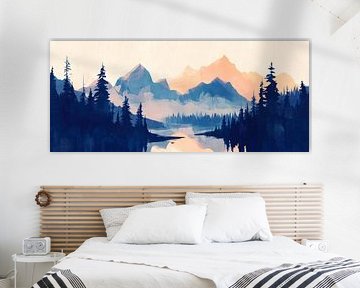 Paysage de montagne reflet sur Poster Art Shop