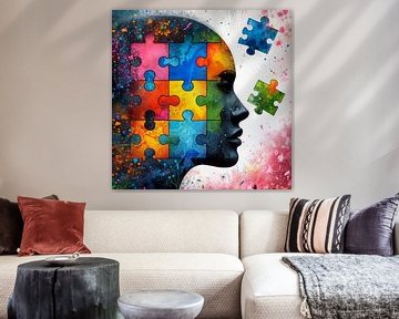 Kleurrijk portret van de raadselvrouw van Laly Laura