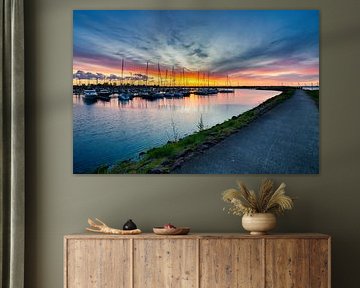 Harbour at sunset