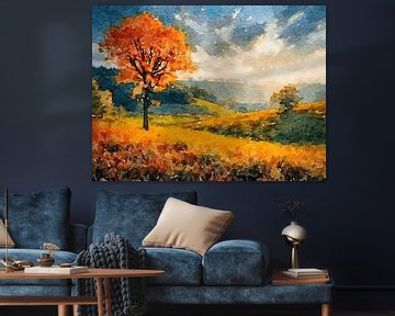 Painting with beautiful landscape by The Photo Artist