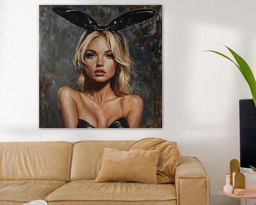 Playboy bunny vrouw met Konijnenoren abstract