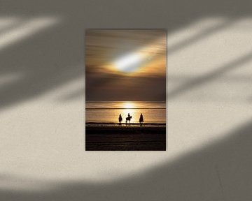 Pferde, Strand und Sonnenuntergang .. von Miranda van Hulst