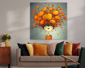 Orange Headdress by Karina Brouwer