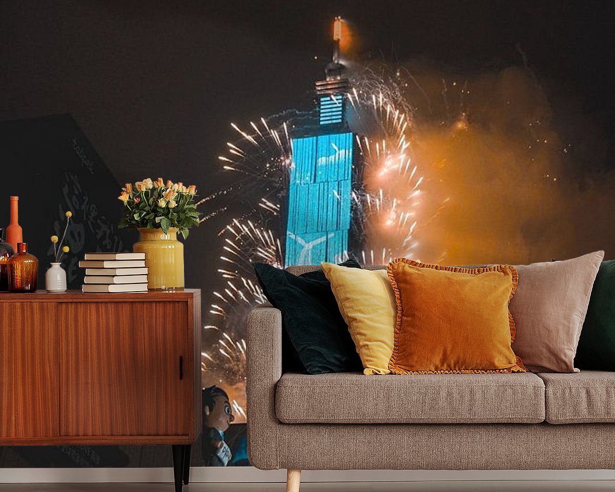 Voorbeeld van het werk in een kamer