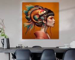Voorbeeld van het werk in een kamer