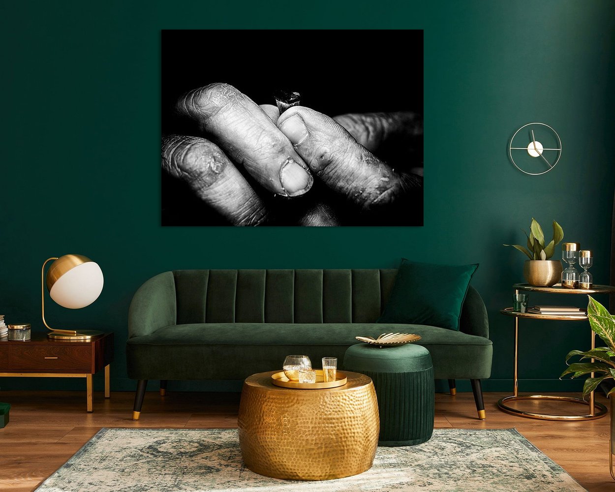 Voorbeeld van het werk in een kamer