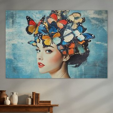 Woman with butterflies