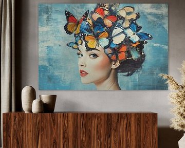 Vrouw met vlinders van ARTemberaubend