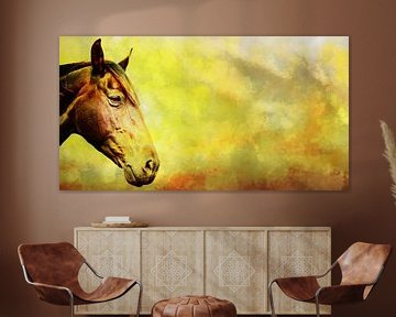 Horse head grunge background sur Jan Brons