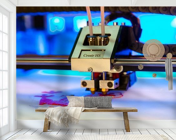 Voorbeeld van het werk in een kamer