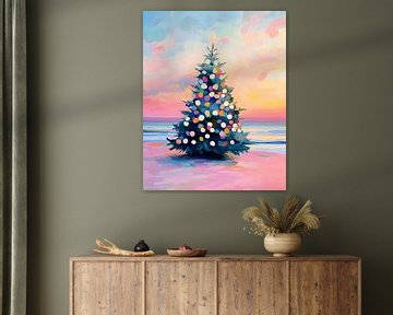 Kerstboom op strand van But First Framing