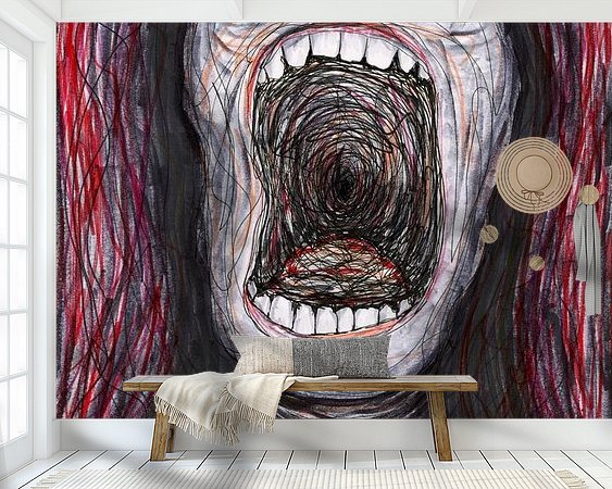 Voorbeeld van het werk in een kamer