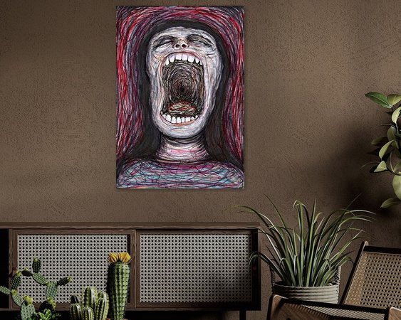 Voorbeeld van het werk in een kamer