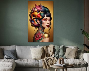Modern Koi Girl van J.O. Han
