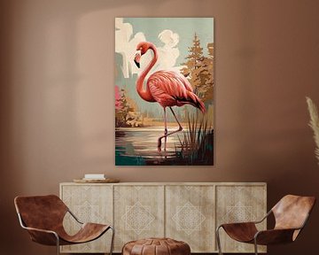 Flamingo in natuurlijke omgeving van Imperial Art House