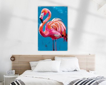 Kleurrijke flamingo in pop-art stijl van Imperial Art House