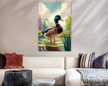 Colourful duck in nature by Imperial Art House