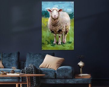 Moutons dans une prairie colorée sur Imperial Art House