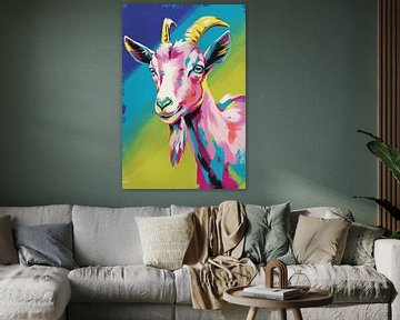 Kleurrijke popart geit schilderij van Imperial Art House