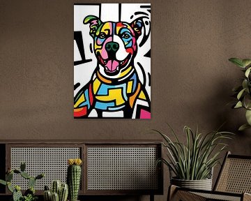 Kleurrijke moderne hond illustratie van Imperial Art House
