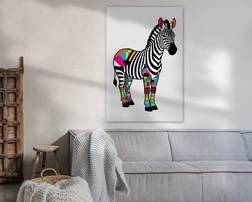Kleurrijke zebra popart stijl van Imperial Art House