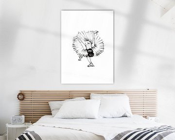 Ballerina buiging pen en inkt van Krista Kitsz Art