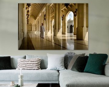 man at the Sultan Qaboos Grand Mosque in Muscat by Paula Romein
