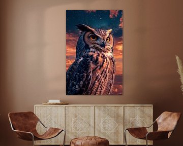Majestic owl at sunset by Imperial Art House