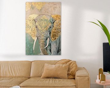 Elefant mit goldenen Mustern von Imperial Art House