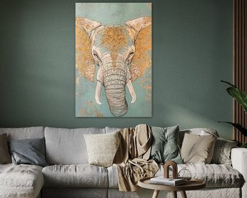 Olifant met gouden patronen van Imperial Art House