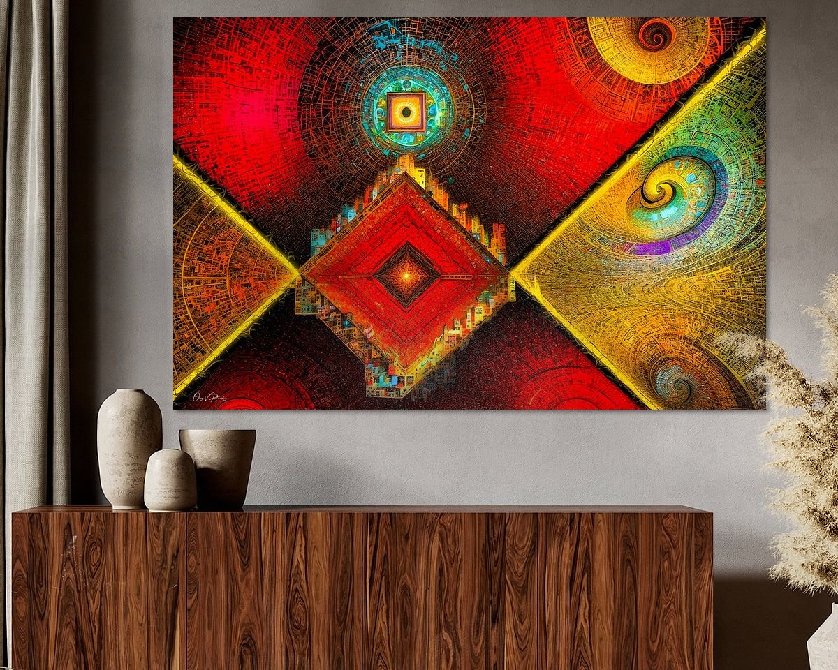 Voorbeeld van het werk in een kamer