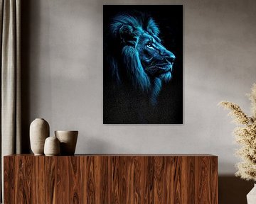 Blauwe leeuw in profiel van Imperial Art House
