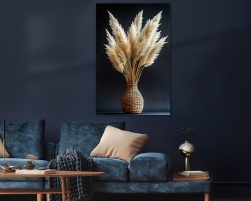 Herbe de la pampa en panier naturel