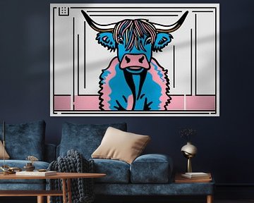 Schotse hooglander in pop-art stijl van Imperial Art House