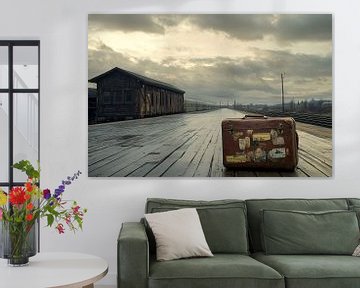 Koffer op verlaten station van Imperial Art House