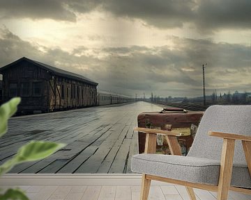 Koffer op verlaten station van Imperial Art House
