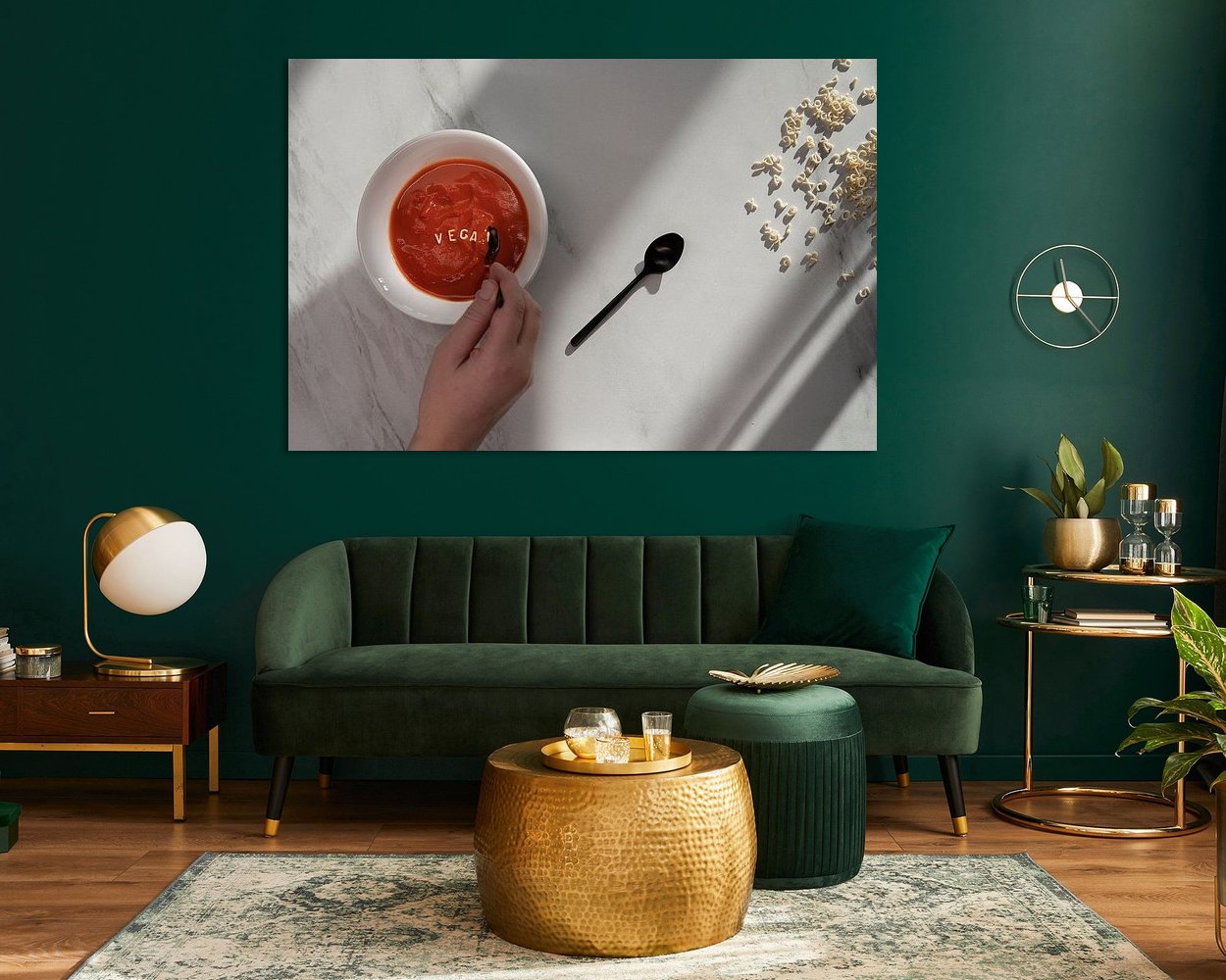 Voorbeeld van het werk in een kamer