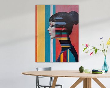 Gezichtspatroon van Abstract Schilderij