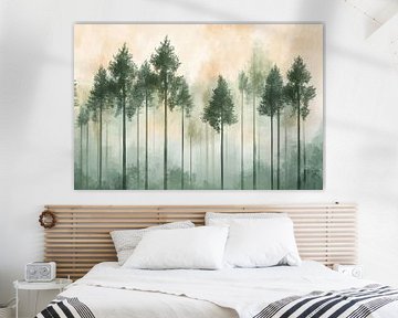 Sereen boslandschap met mist van Imperial Art House