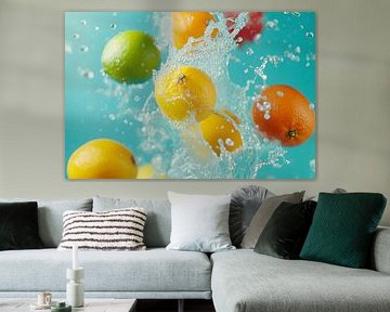Zitrusfrüchte in klarem Wasser von Imperial Art House