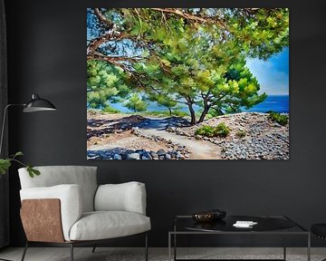Mediterrane kustlijn van Sergio Pazzano
