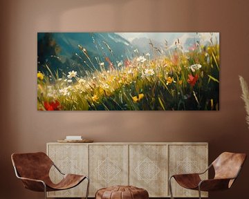 Bloeiende weide van Poster Art Shop