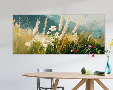 Bloemenweide natuur van Poster Art Shop