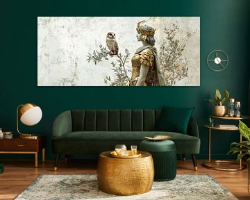 Uil en standbeeld van Poster Art Shop