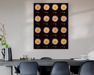 DAHLIA'S ROSE GEEL COLLAGE van Henriette Tischler van Sleen