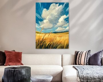 Wolken boven velden van Poster Art Shop